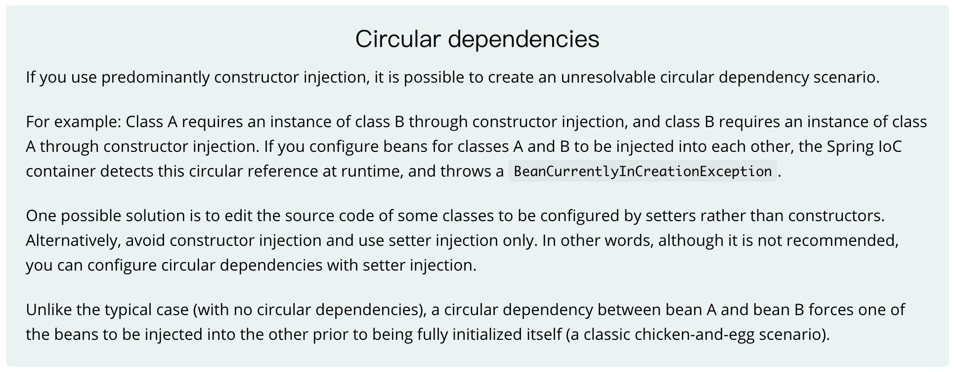 Circular dependencies